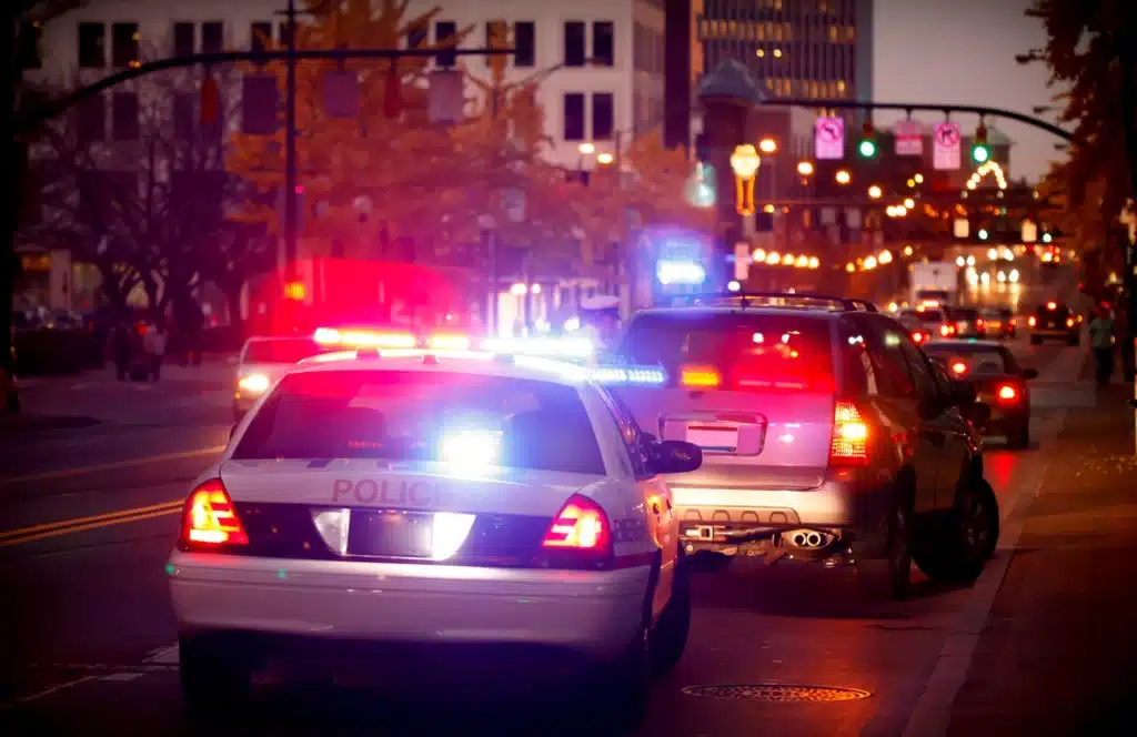 Police making traffic stop