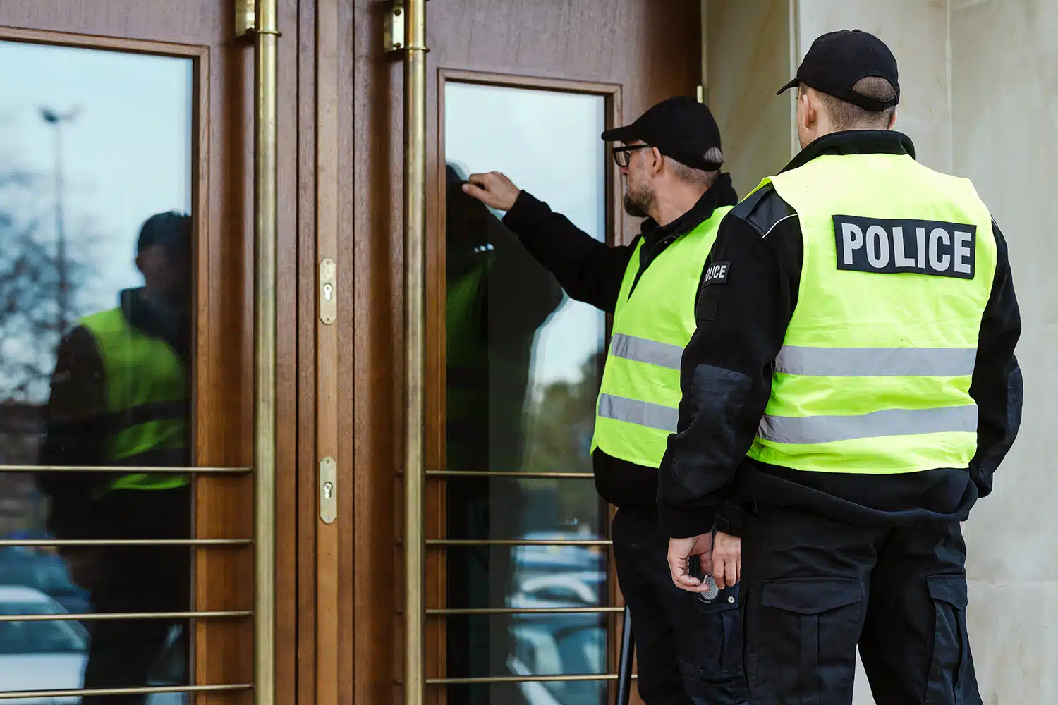 Police knocking at a door