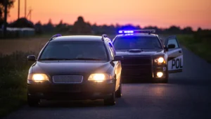 Police officer conducting a traffic stop