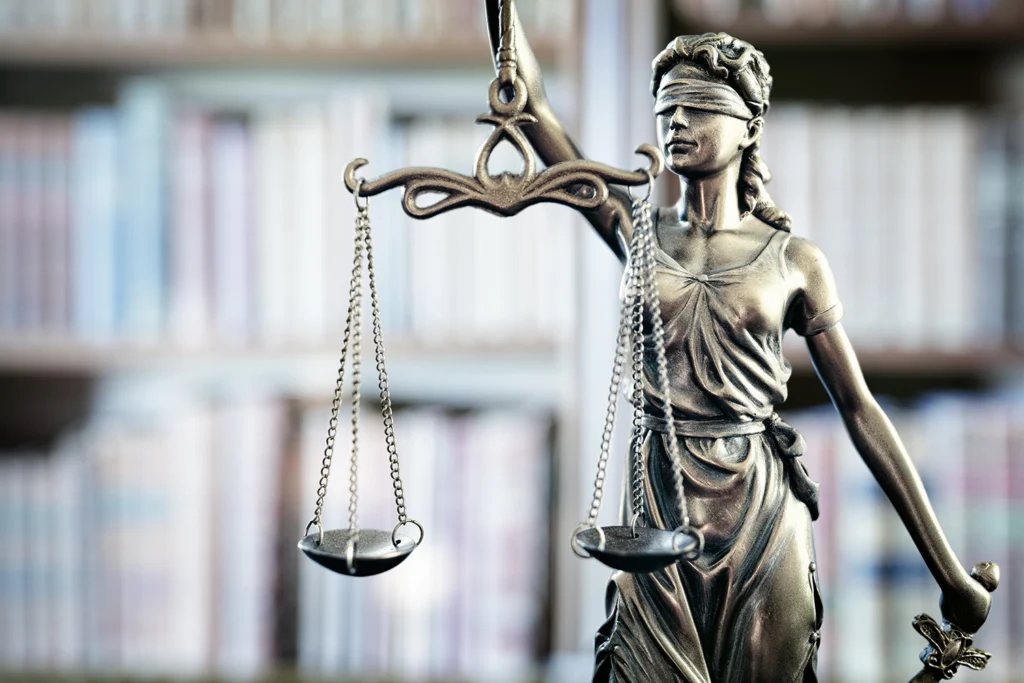 Lady of Justice statue holding scales