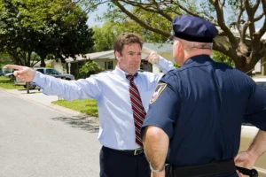 Man doing field sobriety tests