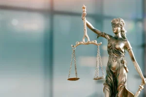 Lady of justice statue with scales